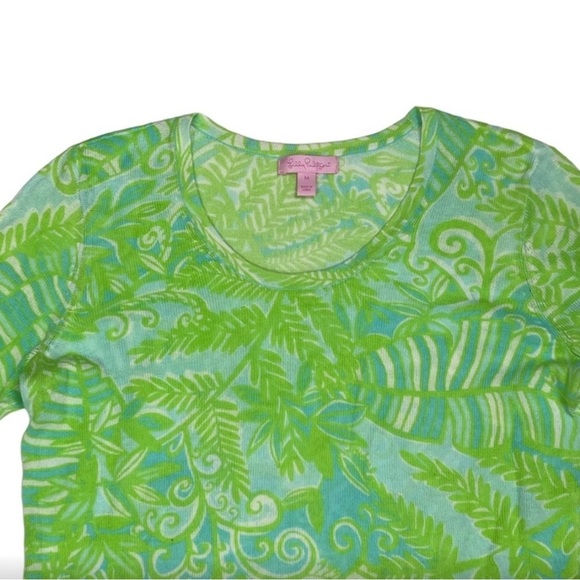 LILLY PULITZER Women’s LUNDEN LEAF LIGHTWEIGHT COTTON SEMI-SHEER SWEATER Medium - Picture 4 of 16